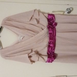 *Roaman's Mother-of-the-Bride Cocktail Dusty Rose Pink Chiffon Dress Plus 30W